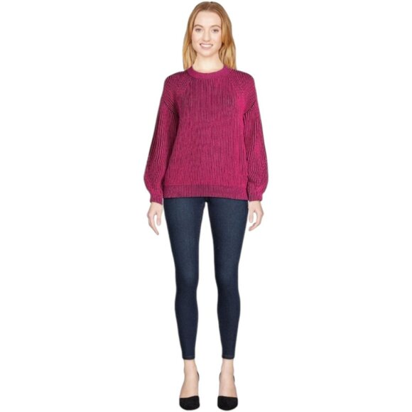 Womens XXL No Boundaries Plaited Hot Pink Long Blousen Sleeves Pullover Sweater - Picture 2 of 12